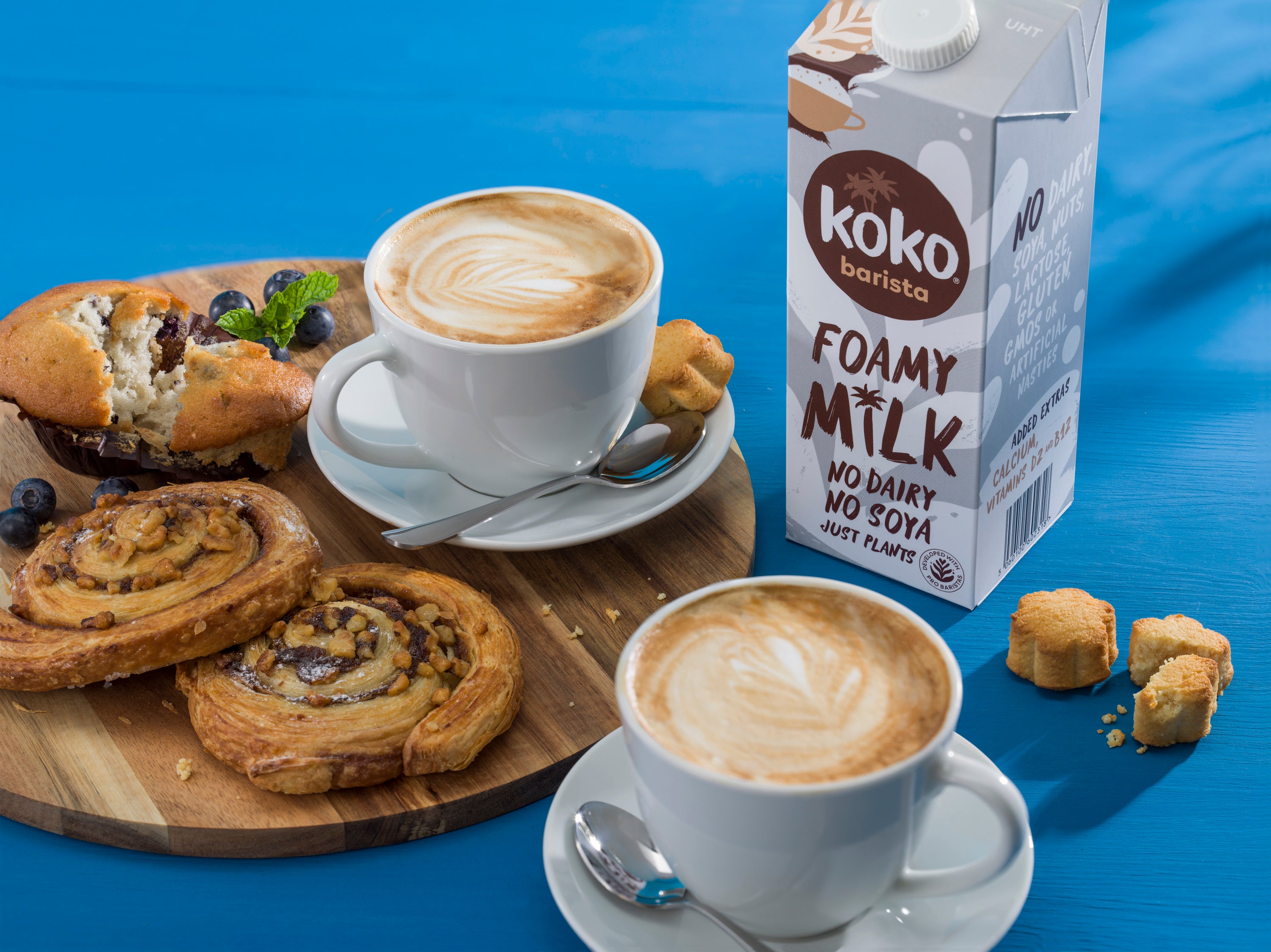 Koko Barista UHT milk with breakfast scene, showcasing the lifestyle setup.
