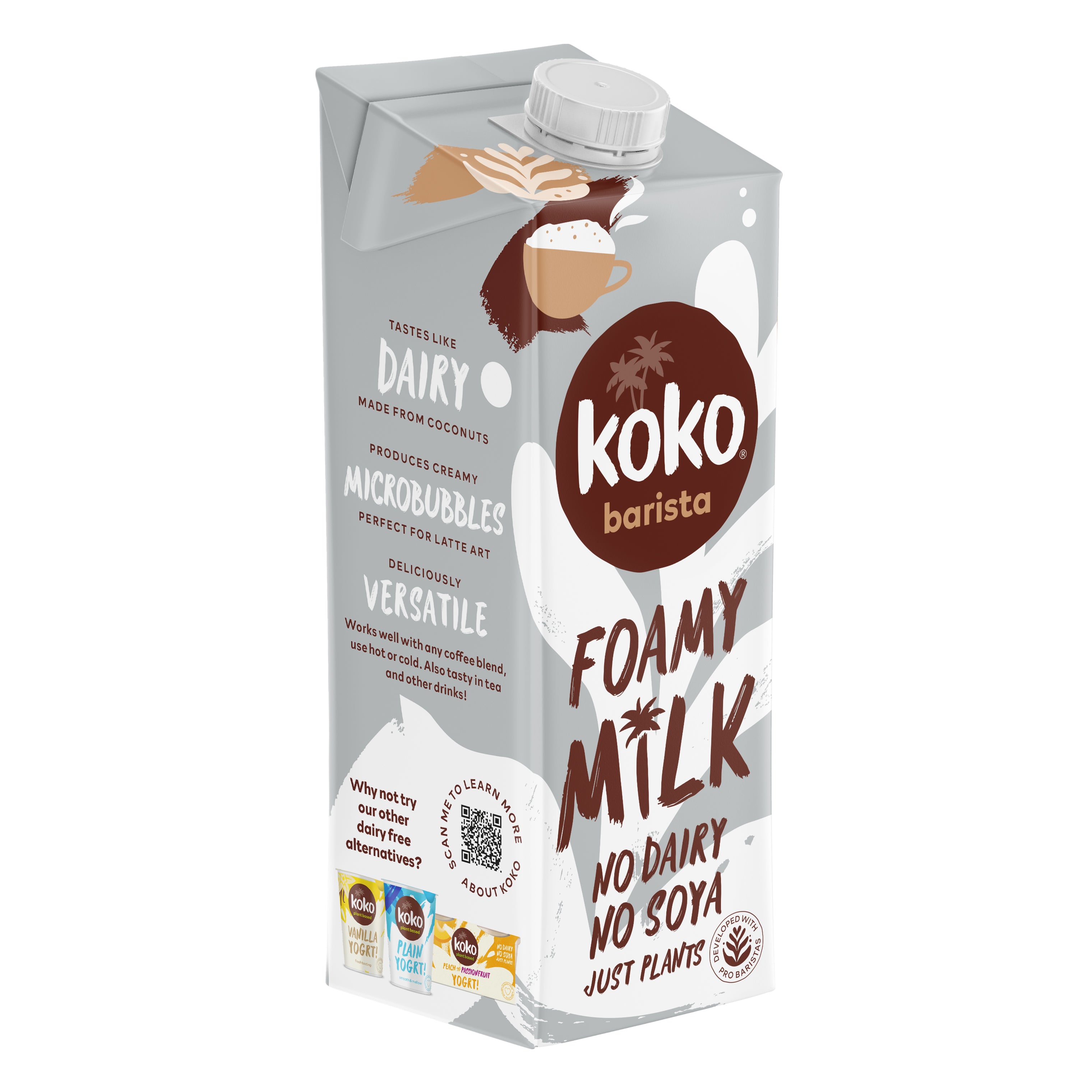 3D view of Koko Barista UHT milk carton.
