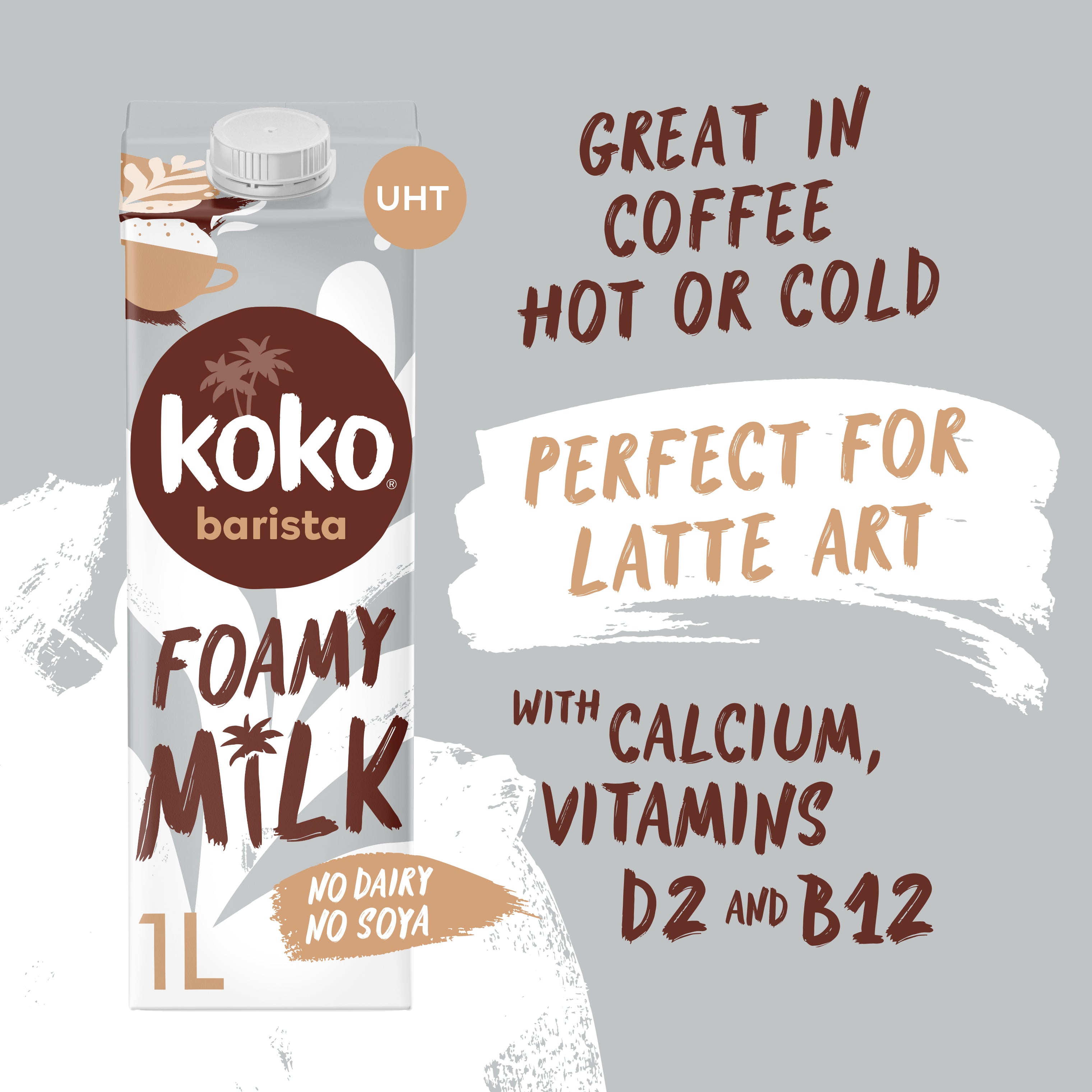 Front of Koko Barista UHT milk carton showing the product label.