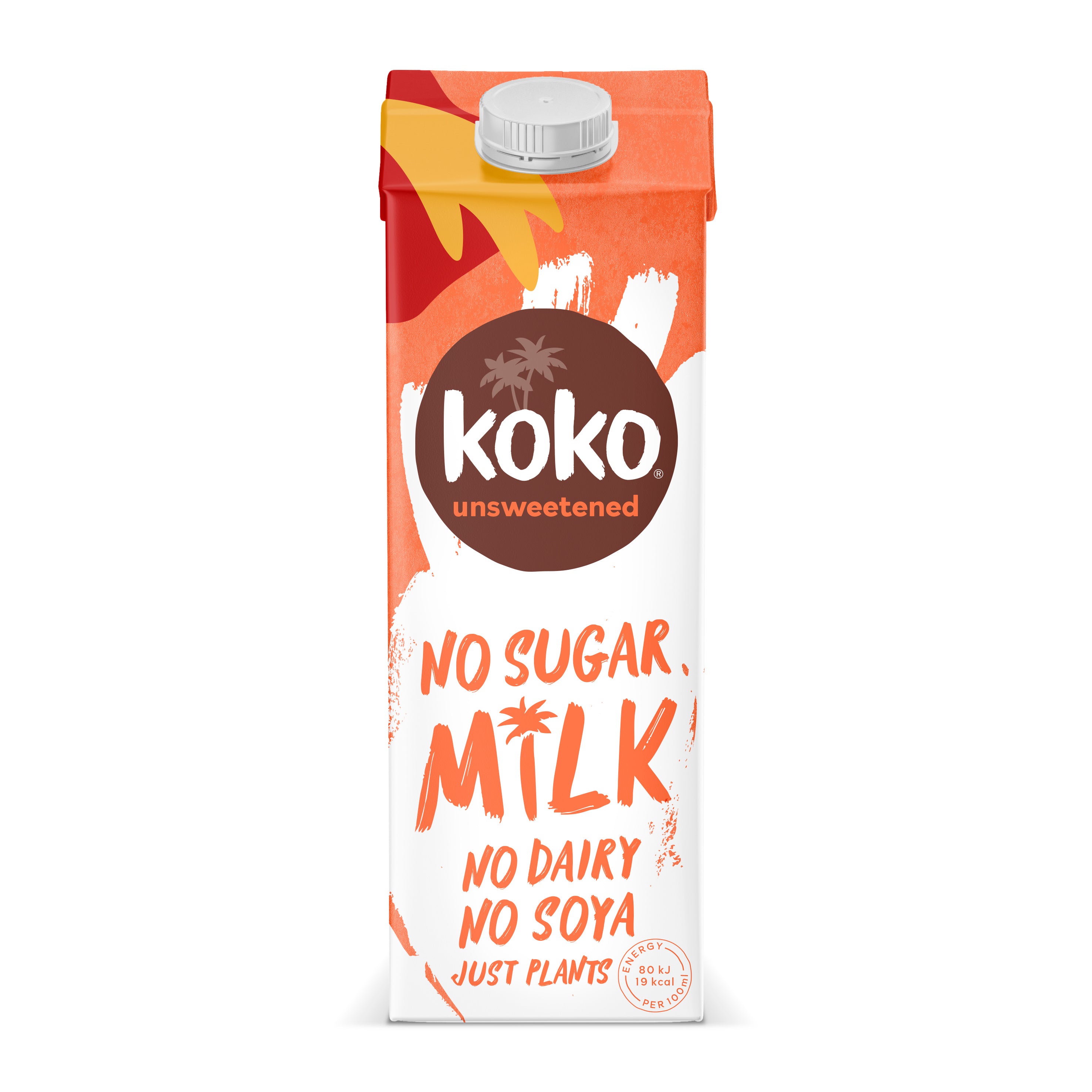 Front of Koko Unsweetened UHT milk carton showcasing the design.