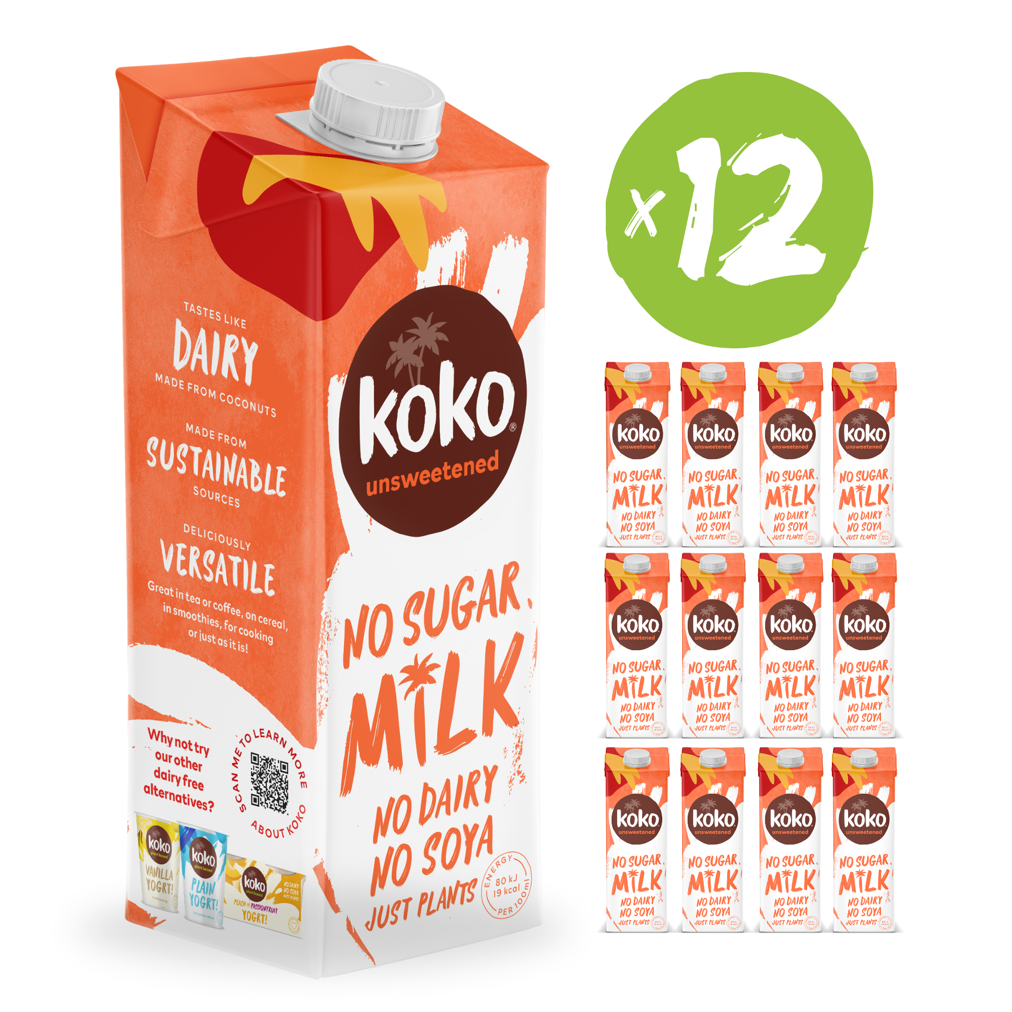 New packaging of Koko Original 12x1L cartons.