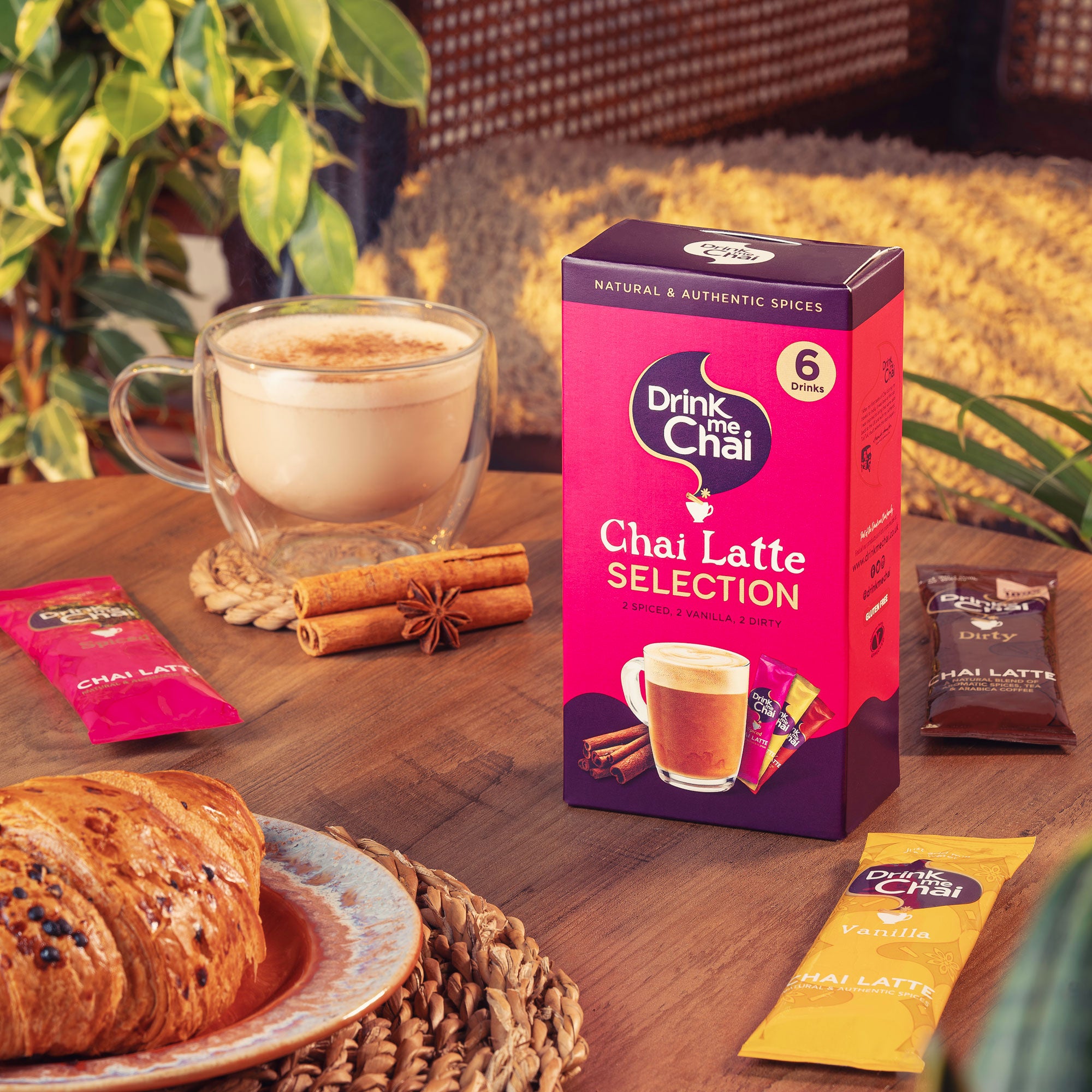 Mixed Stick Box from Drink Me Chai with a clear view of the product packaging.