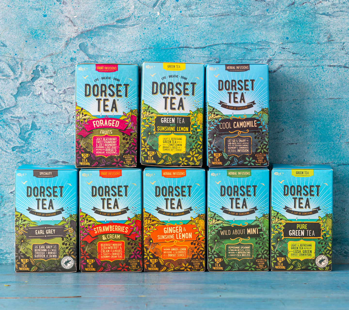Range of Dorset Tea packshots