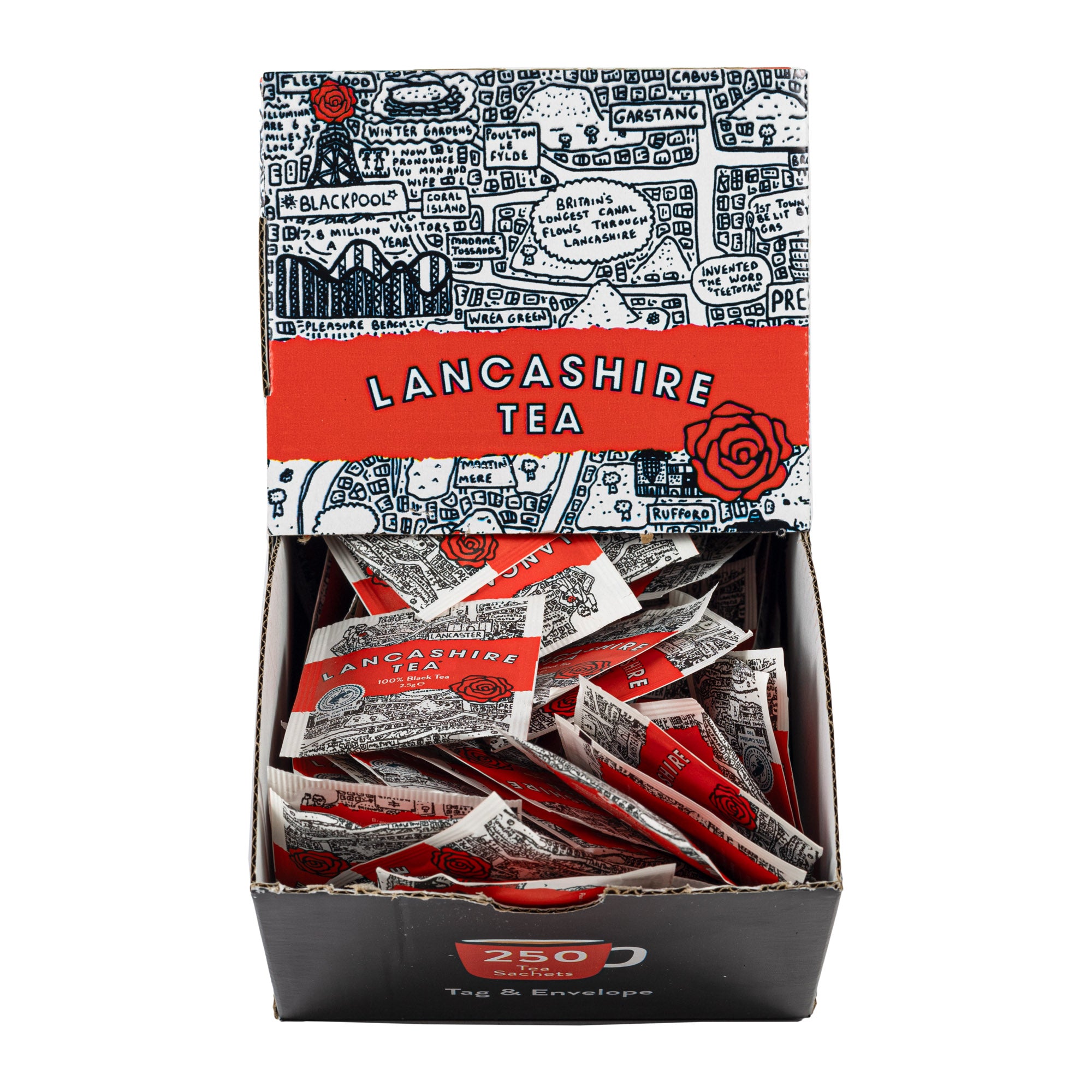 Lancashire Tea Tag & Envelope Dispenser 250 Tea Bags