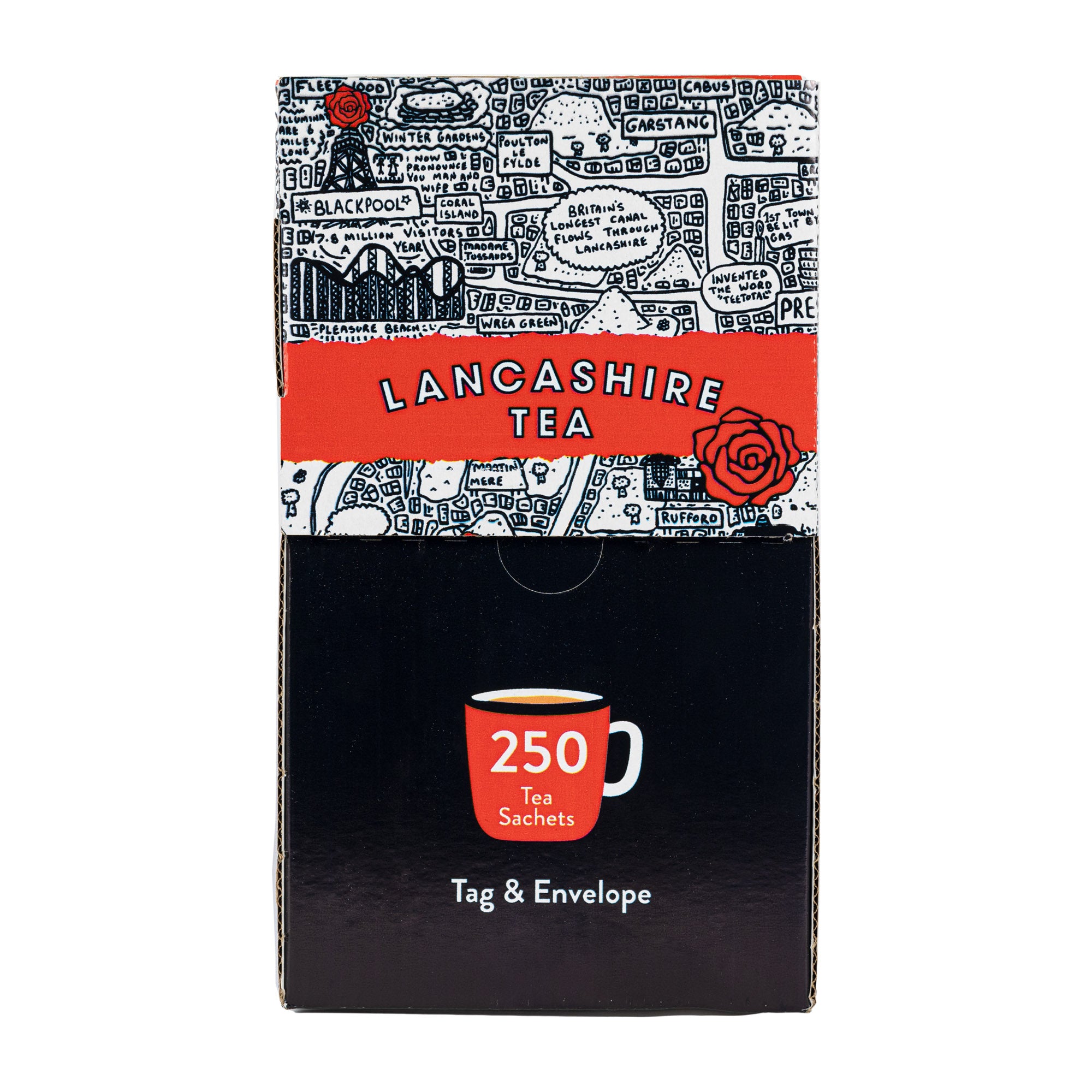 Lancashire Tea Tag & Envelope Dispenser 250 Tea Bags