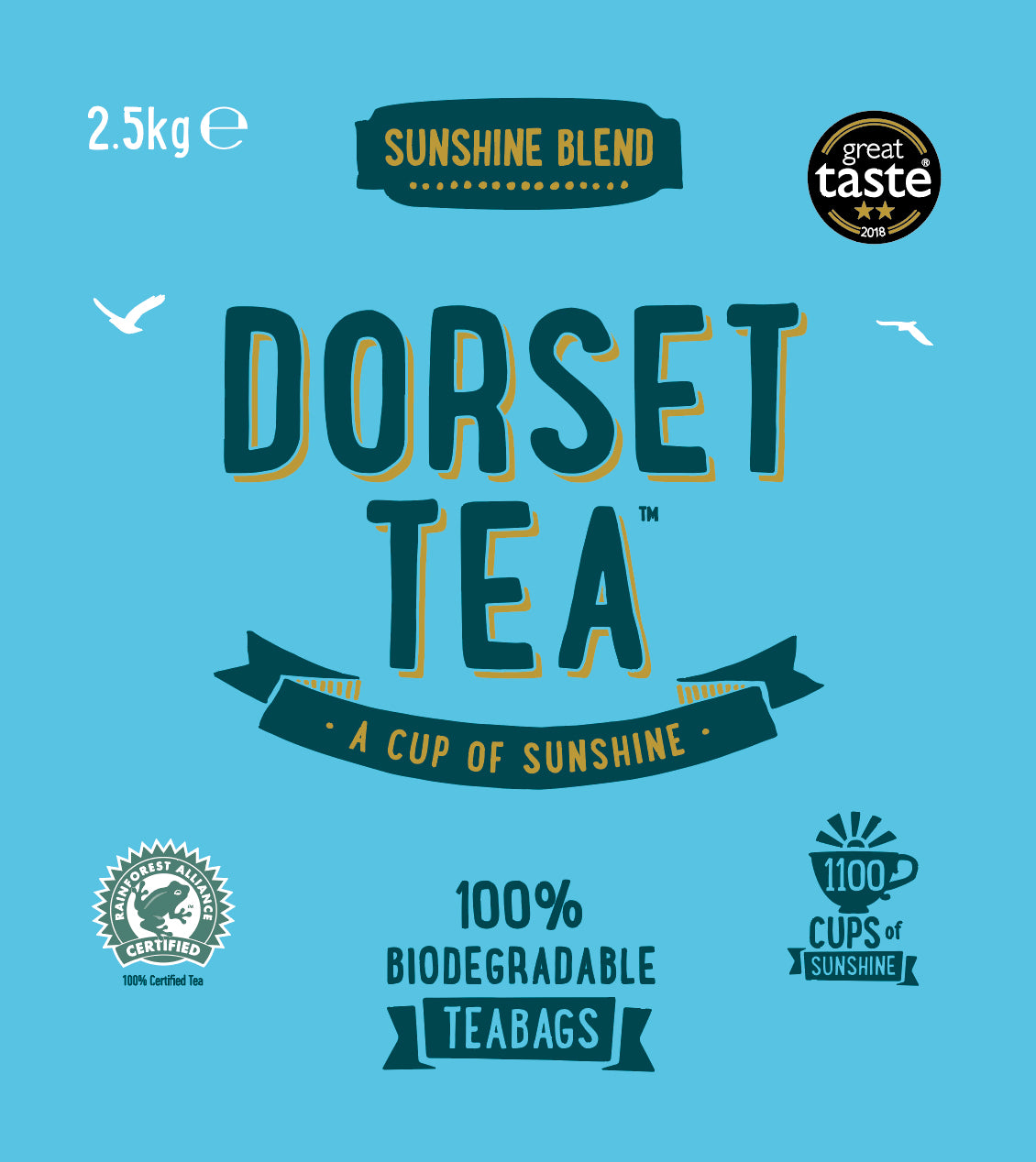 Front View of Dorset Tea 1100 Tea Bags Packaging