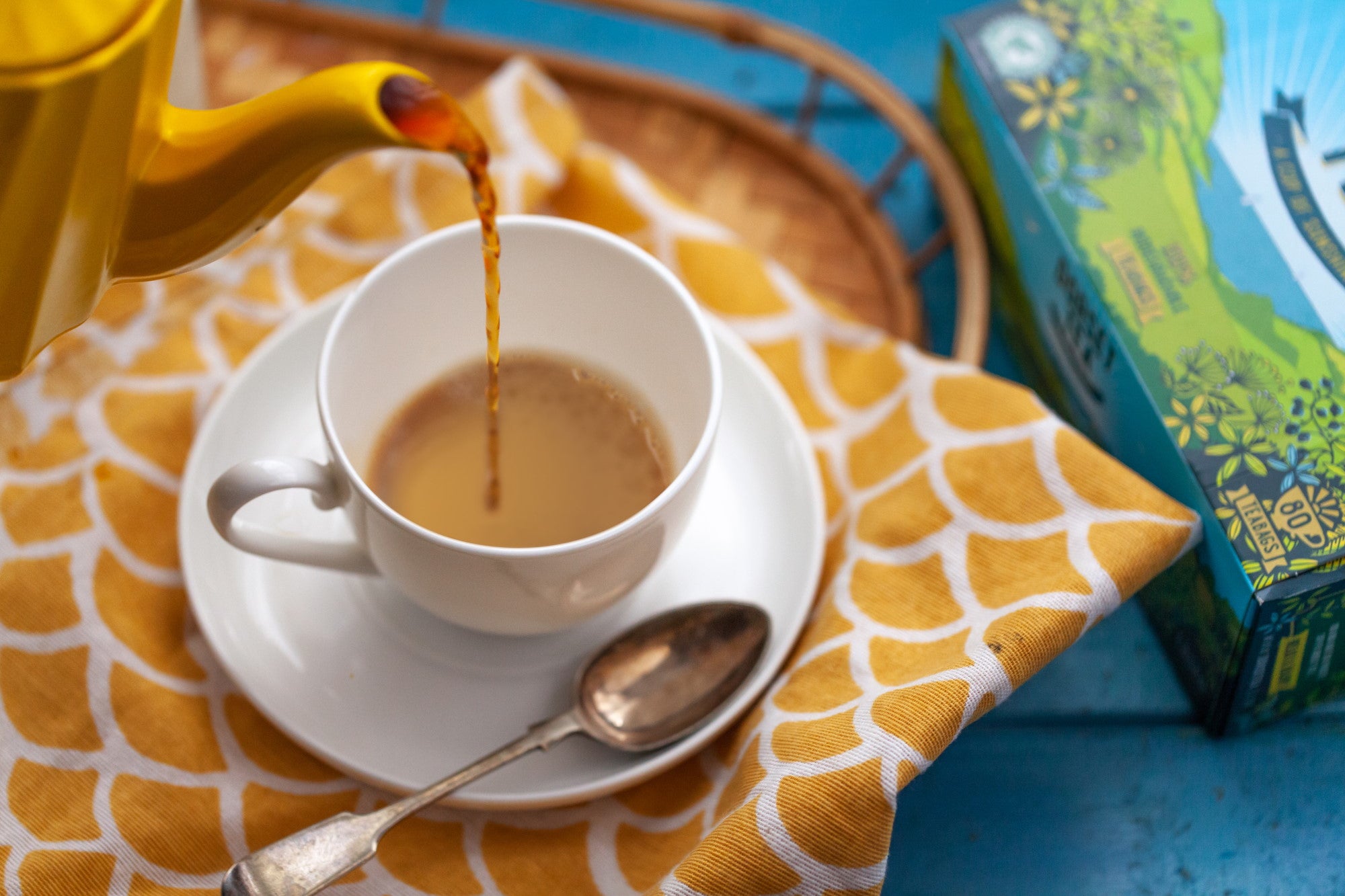 Dorset Tea Sunshine Blend Lifestyle Image, Tea Being Served