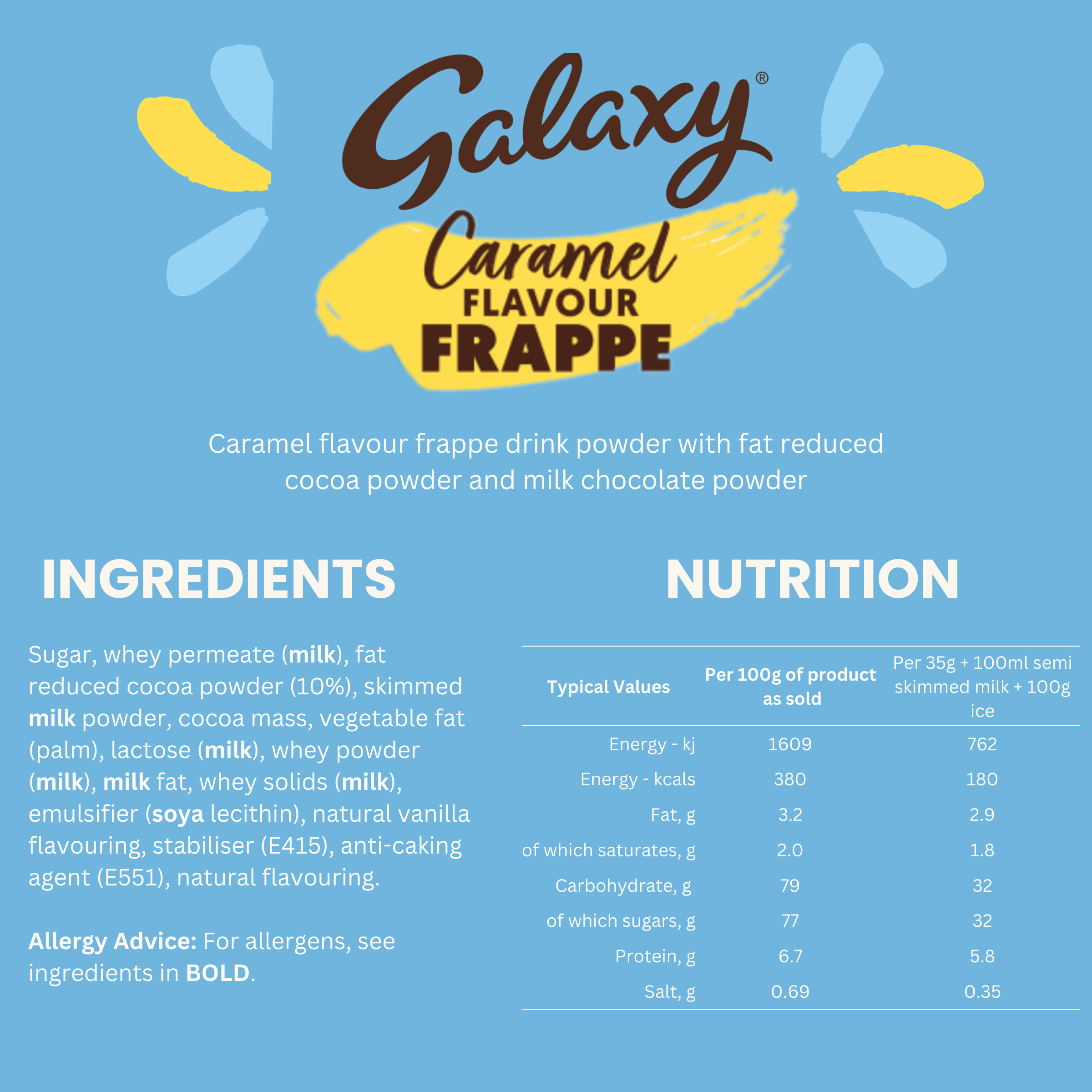 Galaxy Caramel Flavour Frappe Powder 1kg