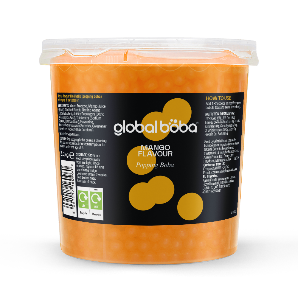 Global Boba Mango Popping Boba 3.2kg