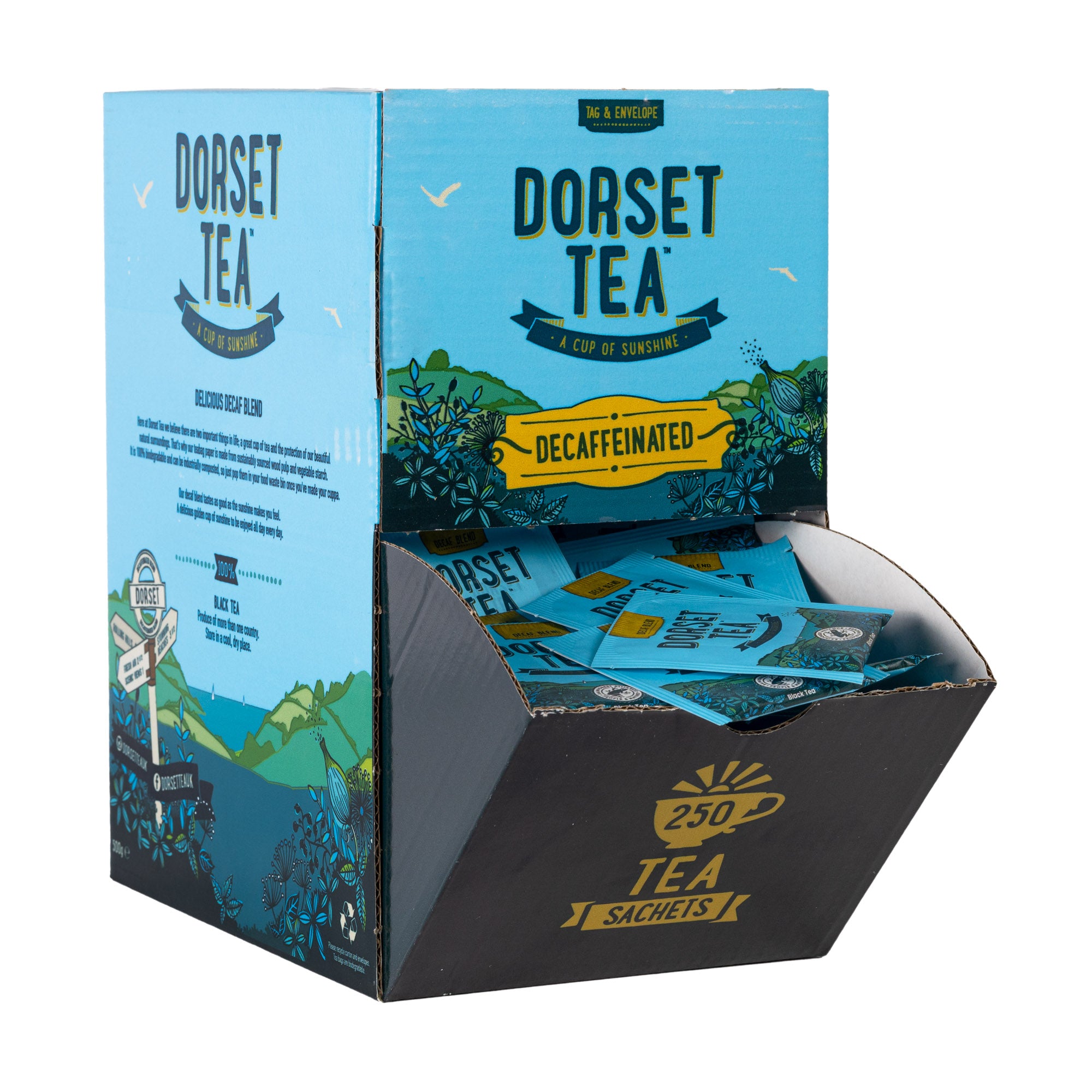 Dorset Tea Sunshine Blend Decaffeinated 250 Individually Wrapped Tea Bags
