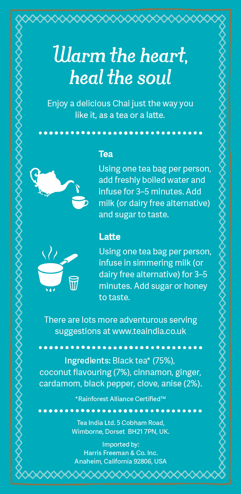 Tea India Coconut Chai — Caffé Prima